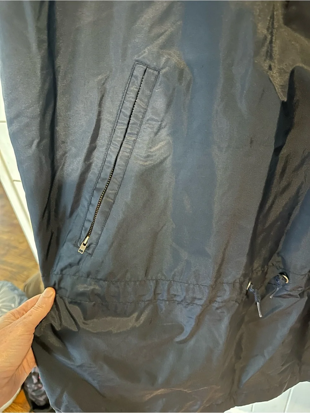 J. Crew vintage 1990s Navy Hooded Windbreaker Anorak